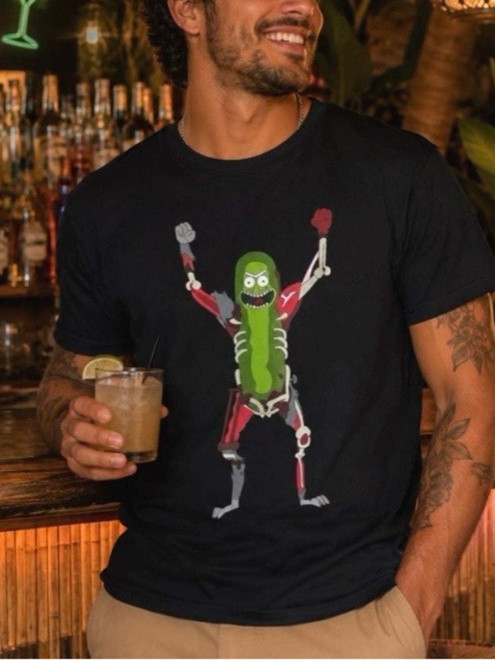 Rick and Morty T-shirt Mens Size‎ XL Pickle Rick Ripple Junction Black
